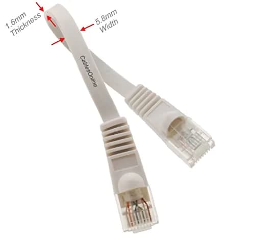 CablesOnline 5-Pack White 6-inch (15.24 cm) CAT6 UTP Ethernet Patch Cable | Flat Design, Bare Copper Wire thumbnail 2