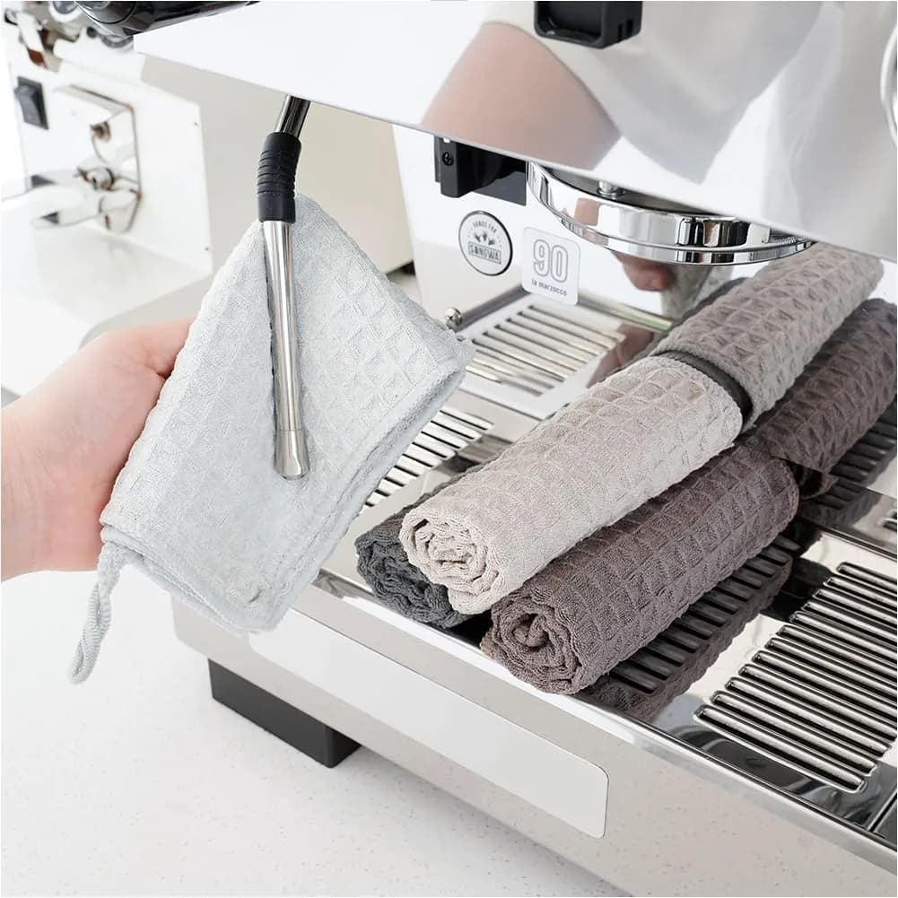 watchget Barista Microfiber Cloths 4 Pack (30cm x 30cm) | Waffle Weave for Espresso Machines & Counters - main product image