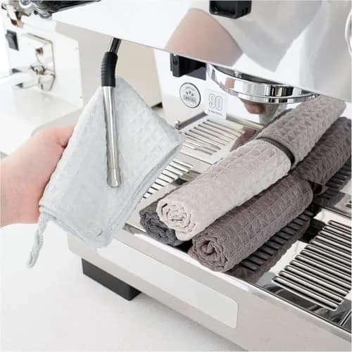 watchget Barista Microfiber Cloths 4 Pack (30cm x 30cm) | Waffle Weave for Espresso Machines & Counters thumbnail 1