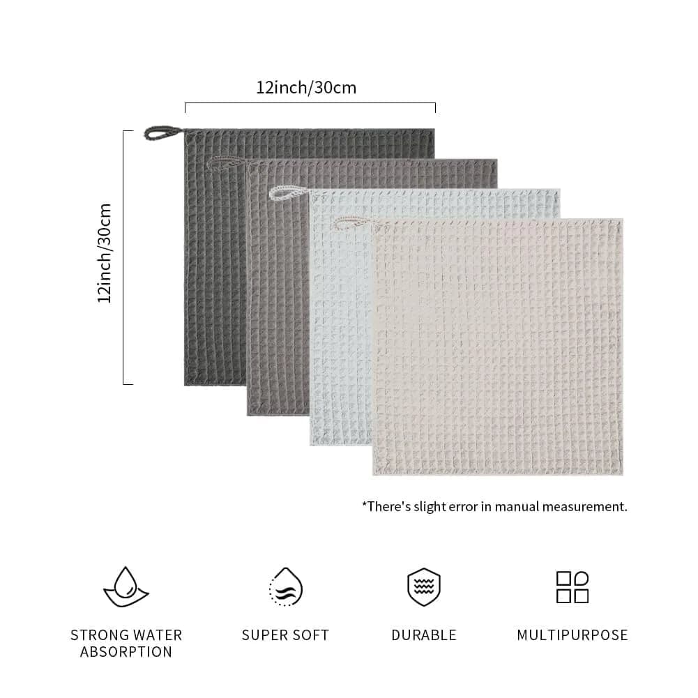 watchget Barista Microfiber Cloths 4 Pack (30cm x 30cm) | Waffle Weave for Espresso Machines & Counters - view 2