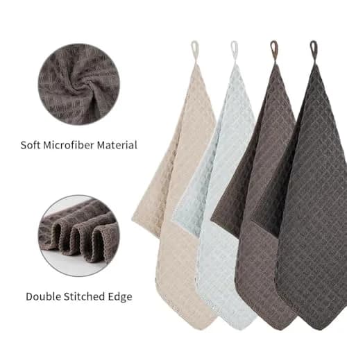watchget Barista Microfiber Cloths 4 Pack (30cm x 30cm) | Waffle Weave for Espresso Machines & Counters thumbnail 3