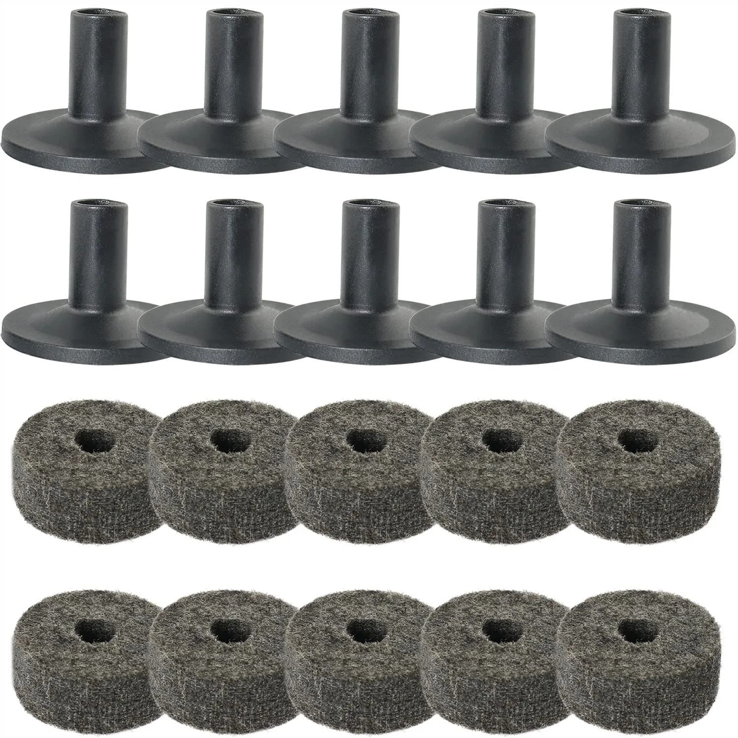MEETOOT Cymbal Stand Felt Washer 10 Sets | Protects Cymbals & Improves Sound Quality — Grey