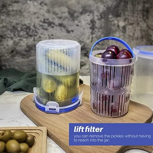 KIKINIKO Pickle Jar 24oz 2Pack | Leak Proof, Lock Lid, Suitable for Kimchi & Pickles thumbnail 7