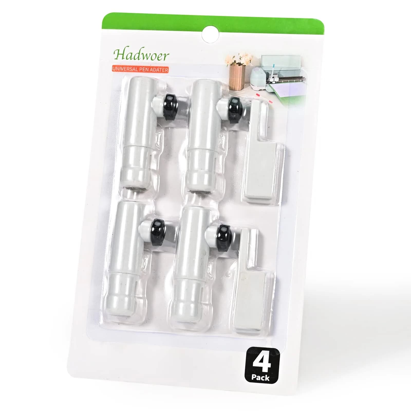 Hadwoer 4-Pack Pen Adapter Set Compatible with Cricut Explore and Maker | Expand Pen Use, Precise Height Adjustment — White Pen Adater-4PCS
