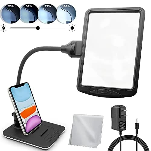 M MAGDEPO 4X Gooseneck Magnifying Lamp with 28 SMD LEDs | Large View, Hands-Free Desk Light thumbnail 1