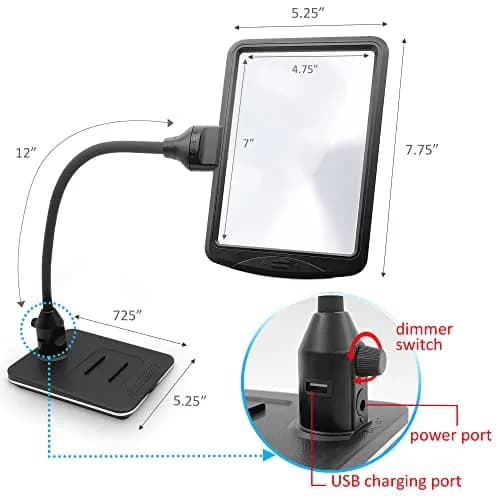 M MAGDEPO 4X Gooseneck Magnifying Lamp with 28 SMD LEDs | Large View, Hands-Free Desk Light thumbnail 4