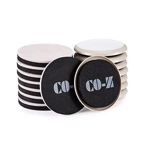 CO-Z Heavy-Duty Furniture Sliders - 16 Pack (8 Plastic, 8 Felt) 8.9cm Round | Move Furniture Easily on Carpet & Hardwood thumbnail 1