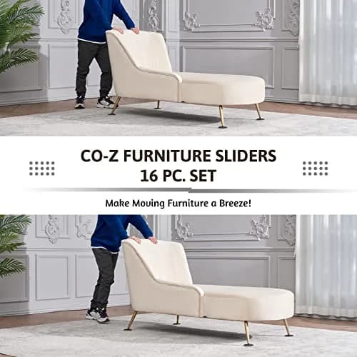 CO-Z Heavy-Duty Furniture Sliders - 16 Pack (8 Plastic, 8 Felt) 8.9cm Round | Move Furniture Easily on Carpet & Hardwood thumbnail 3