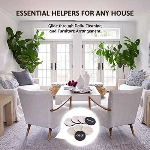 CO-Z Felt Furniture Sliders - 8 Pack with 4 Plastic & 4 Felt Sliders, 3 1/2" Reusable Furniture Sliders for Carpet Hardwood Floors, Heavy-Duty Furniture Gliders Movers, Moving Pads for Heavy Furniture thumbnail 7