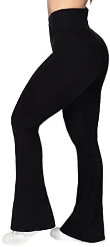 Sunzel Flare Leggings, Crossover Yoga Pants for Women with Tummy Control, High-Waisted and Wide Leg Black | Flared Yoga Pants for All Body Types thumbnail 6