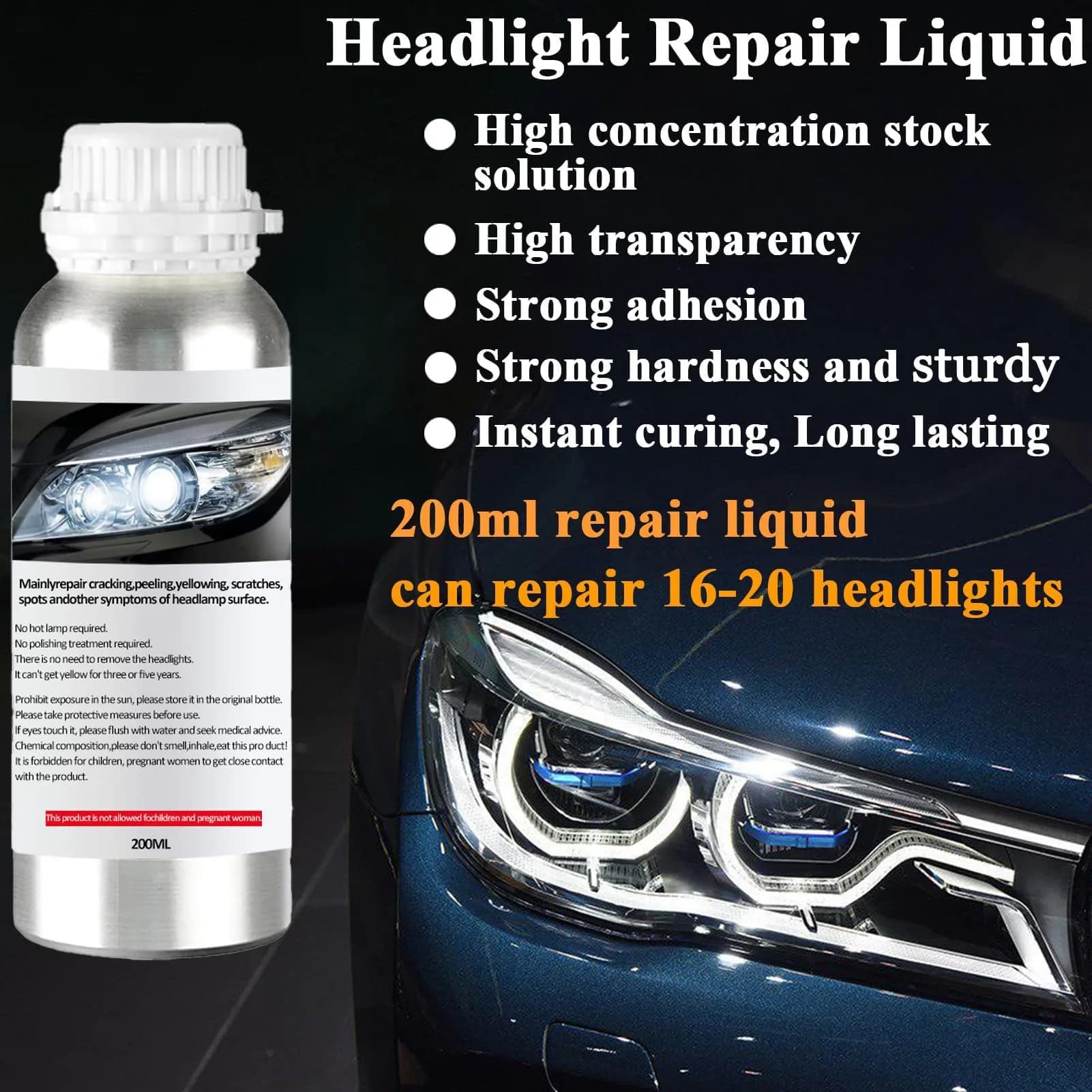 Pmbqifay Headlight Restoration Kit XL - Restores Yellowed, Hazy, Oxidized Headlights - view 3