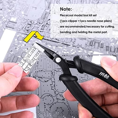 Piececool Professional Metal Model Tools Set - 2pcs Clipper & Needle Nose Pliers | For Metal Earth Kits thumbnail 6