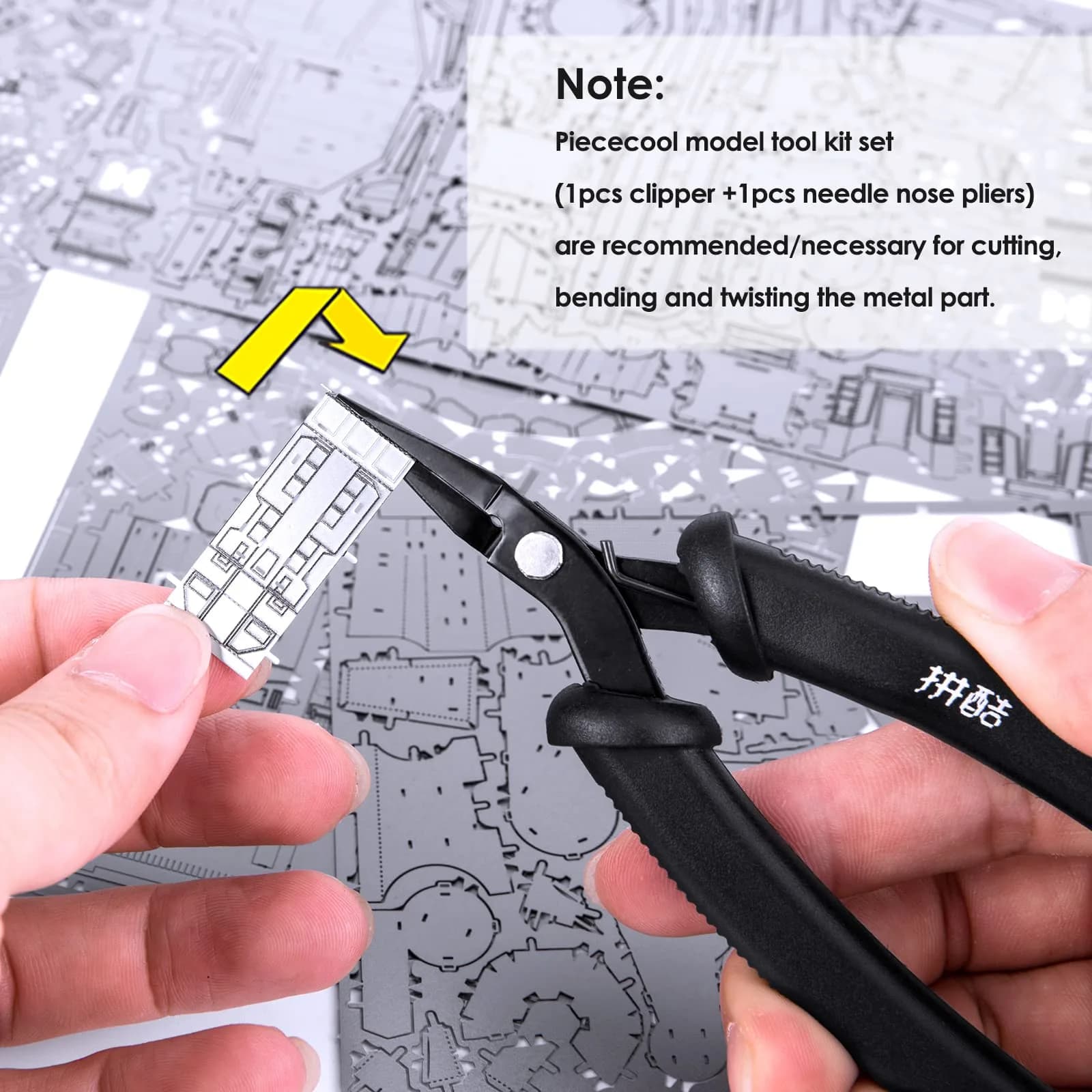 Piececool Professional Metal Model Tools Set - 2pcs Clipper & Needle Nose Pliers | For Metal Earth Kits - view 6