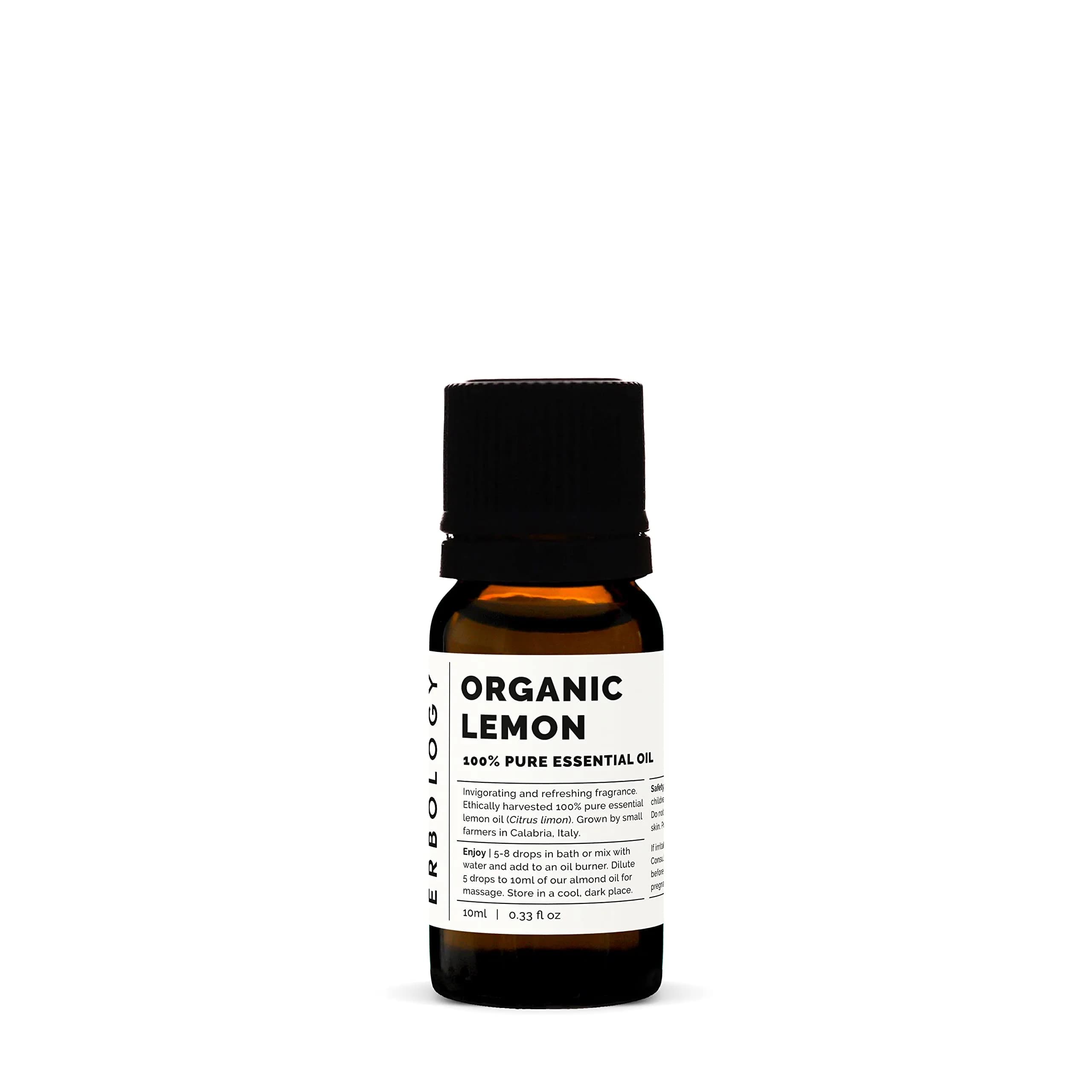 Erbology Lemon Essential Oil 0.34 Fl Oz | Organic & Pure, Refreshing & Invigorating — Lemon