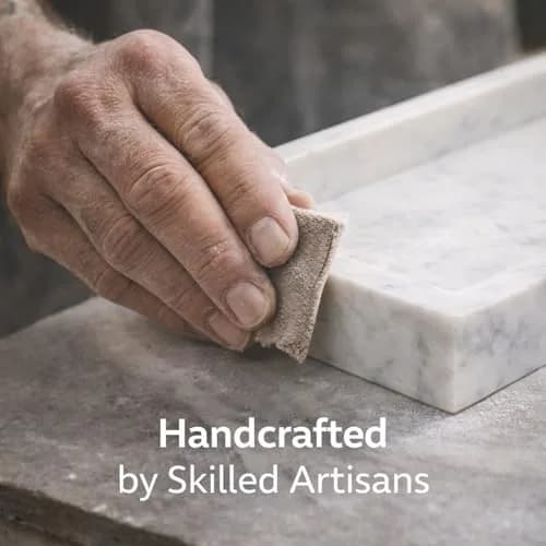 KC KULLICRAFT Natural White Marble Tray 25cm x 15cm (10" x 6") | Authentic Italian Carrara Marble Organizer thumbnail 4