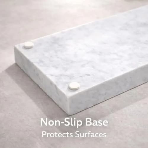 KC KULLICRAFT Natural White Marble Tray 25cm x 15cm (10" x 6") | Authentic Italian Carrara Marble Organizer thumbnail 8