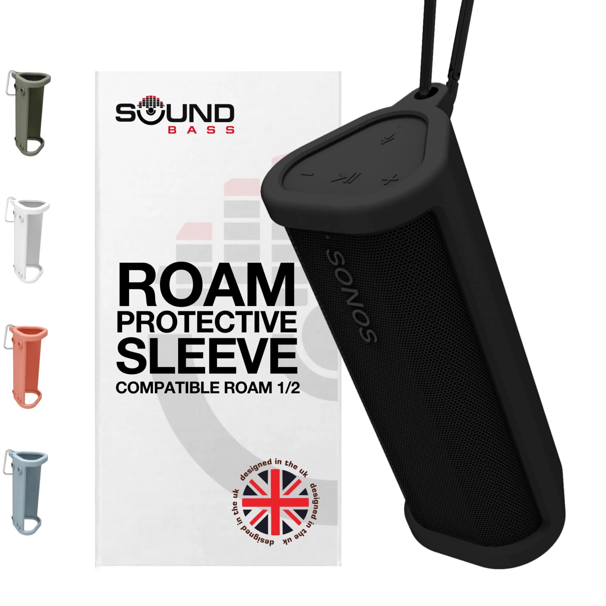 Sound Bass Heavy Duty Protective Carrying Case for Sonos Roam 2 | Black, 18cm (7in) Length - main product image