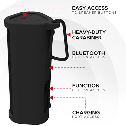 Sound Bass Heavy Duty Protective Carrying Case for Sonos Roam 2 | Black, 18cm (7in) Length thumbnail 7