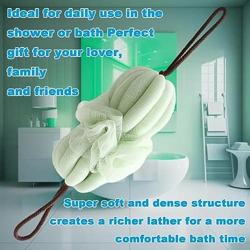 GXBTOPGO Large 85g Green Bath Loofah Sponge for Men & Women | Gentle Exfoliation & Spa Feel thumbnail 5
