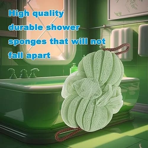 GXBTOPGO Large 85g Green Bath Loofah Sponge for Men & Women | Gentle Exfoliation & Spa Feel thumbnail 2
