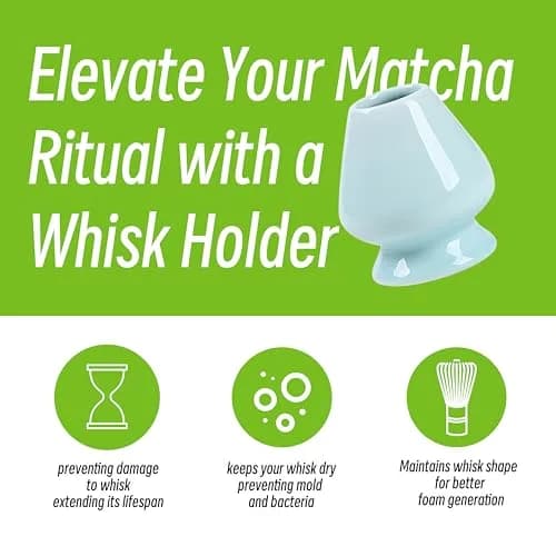 TEANAGOO Matcha Whisk Set, Bamboo Matcha Whisk (Chasen), 4 Pcs | Traditional Starter Matcha Kit with Scoop & Holder thumbnail 5