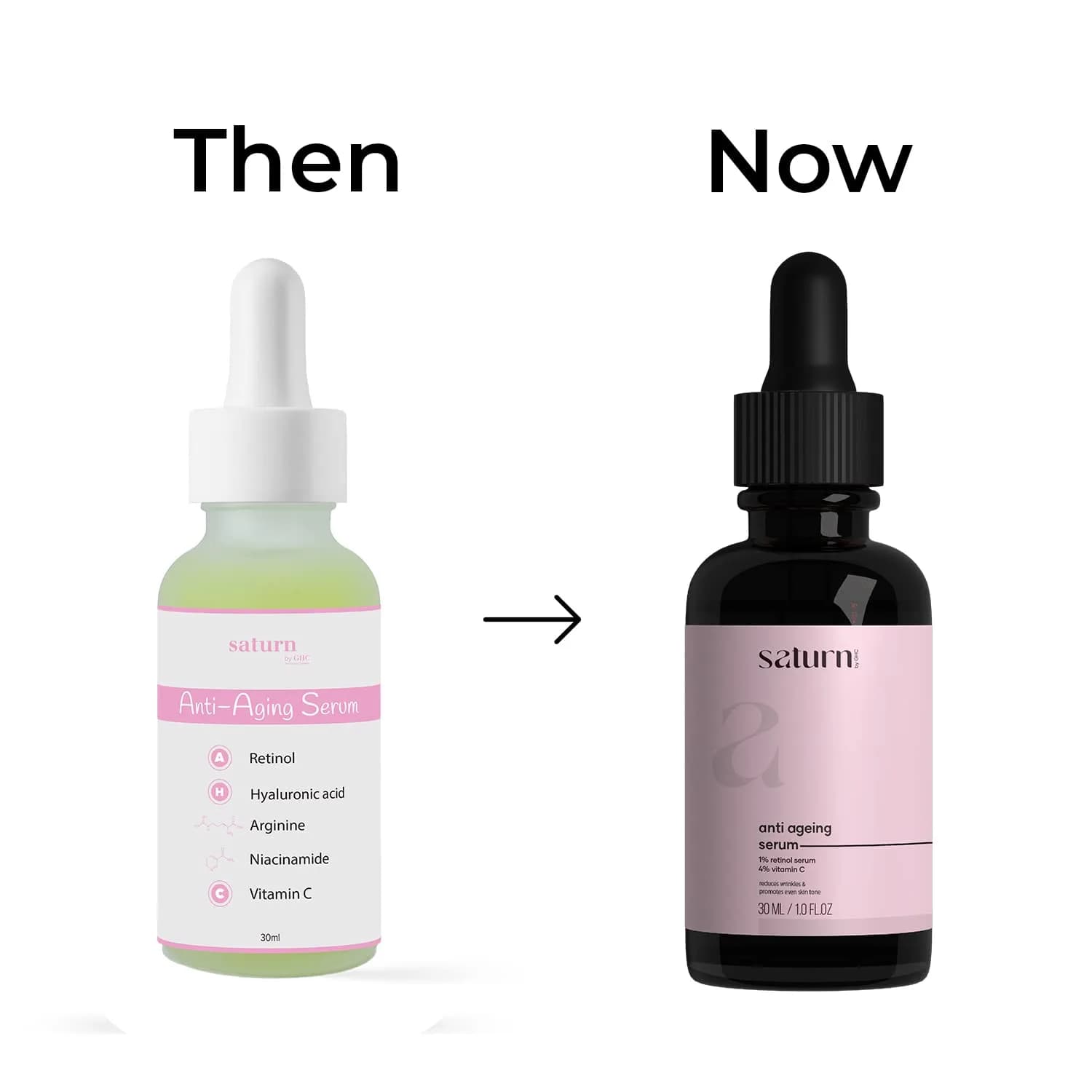Saturn by GHC Anti Aging Face Serum 30ml (1 Fl Oz) | Powered by Niacinamide, Retinol, Vitamin C for Wrinkles & Dullness - view 2