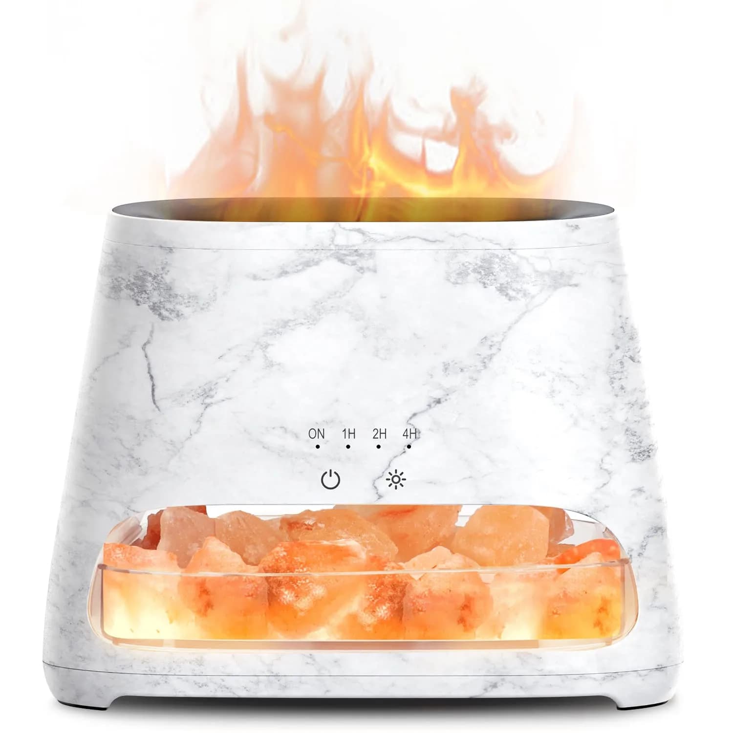 SALKING 2-in-1 Ultrasonic Aroma Diffuser & Himalayan Salt Lamp | Silent, Auto Shut-Off, 150ml — Marble