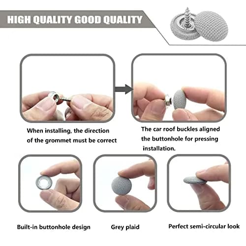 TEMI 60PCS Car Roof Headliner Repair Kit Off White Grid | Fix Sagging Car Ceilings thumbnail 4