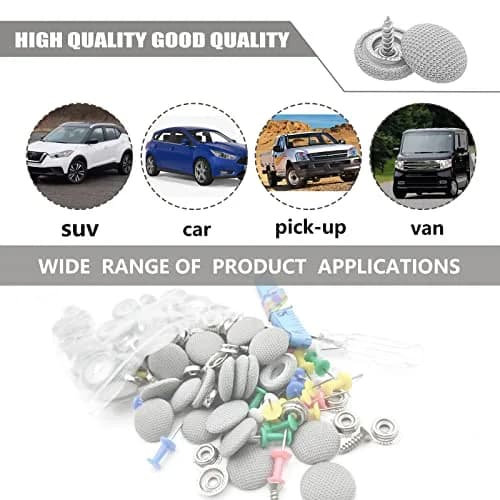 TEMI 60PCS Car Roof Headliner Repair Kit Off White Grid | Fix Sagging Car Ceilings thumbnail 6