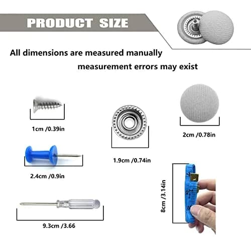 TEMI Grey Flannelette Car Roof Headliner Repair Kit with Installation Tool | 60PCS Universal Auto Interior Ceiling Cloth Fixing Buckles thumbnail 2