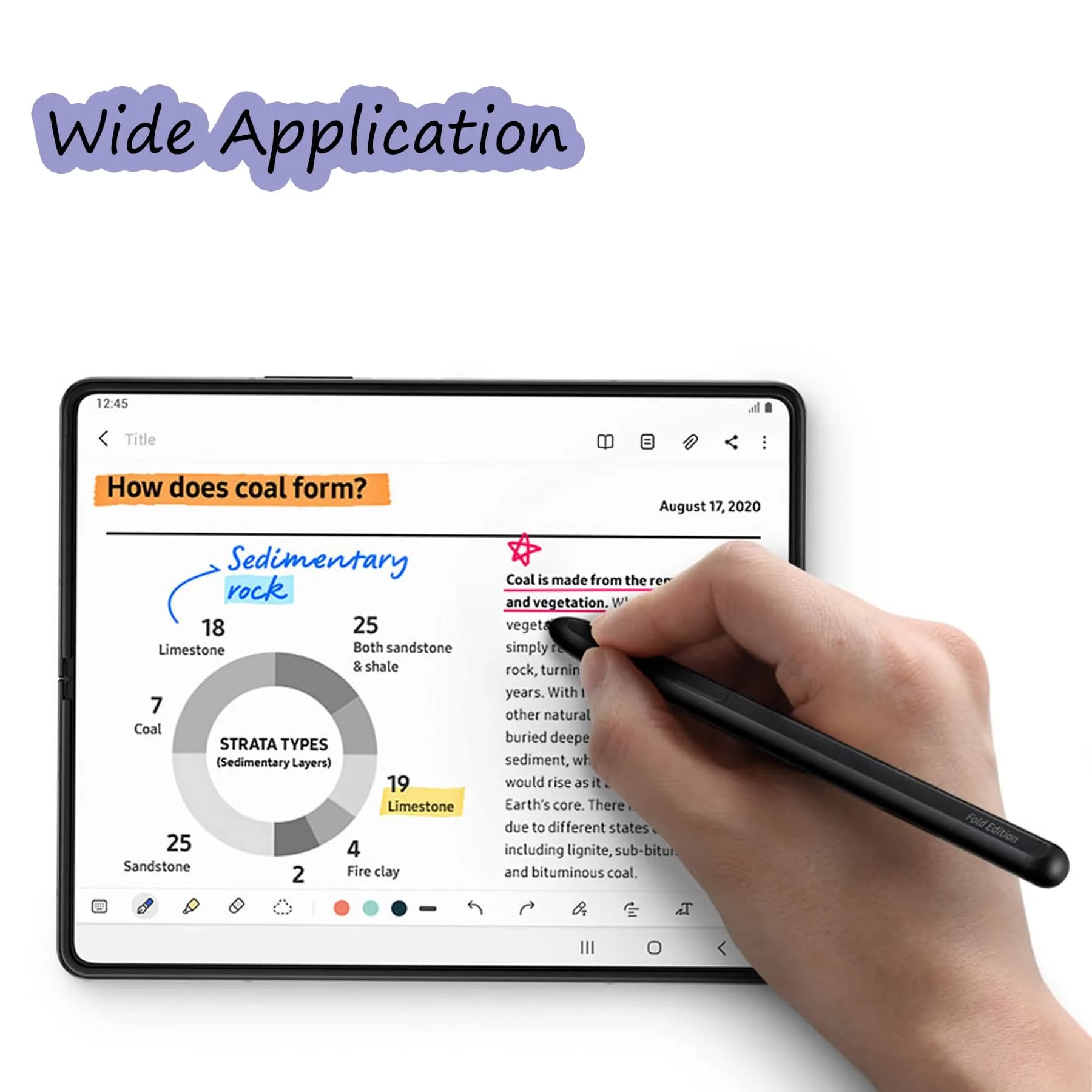 PCTC S Pen Fold Edition for Samsung Galaxy Z Fold 4 5G | 4096 Pressure Levels, Black - view 2
