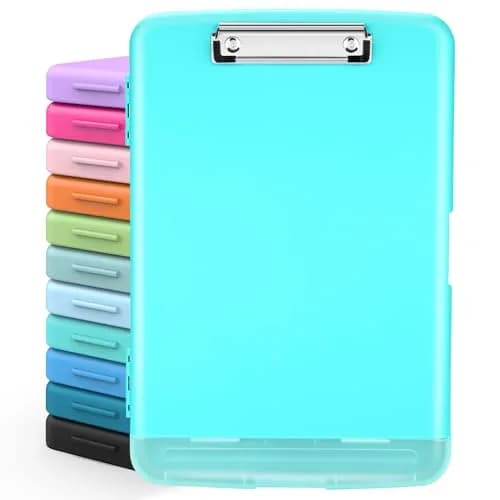 Sooez High Capacity Storage Clipboard 8.5x11 with Pen Holder | Durable Polypropylene for Students & Professionals — Mint Green
