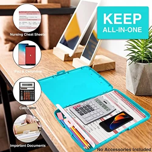 Sooez Storage Clipboard with Pen Holder 35.5 cm (14 in) | Mint Green, High Capacity for Students & Professionals thumbnail 5
