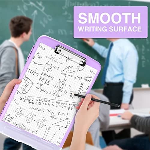 Sooez Storage Clipboard 34cm (13.4") Light Purple | High Capacity with Pen Holder for Students & Teachers thumbnail 6