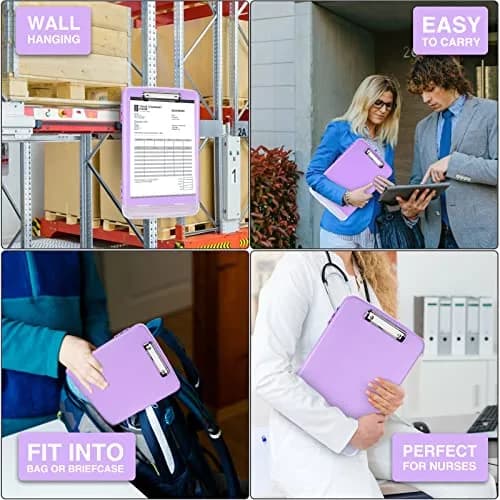 Sooez Storage Clipboard 34cm (13.4") Light Purple | High Capacity with Pen Holder for Students & Teachers thumbnail 7