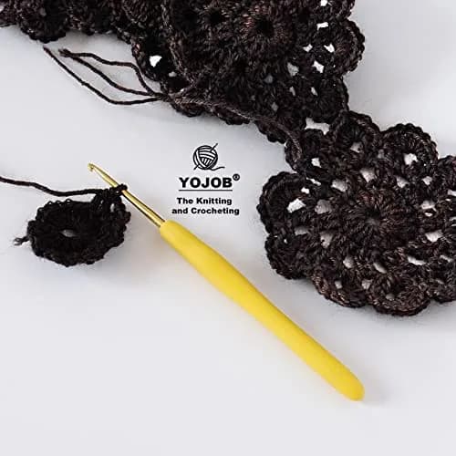 YOJOB Ergonomic Crochet Hooks 2mm (B) & 2.5mm (C) - Smooth Aluminum Metal Handle Set | Pack of 2 thumbnail 5