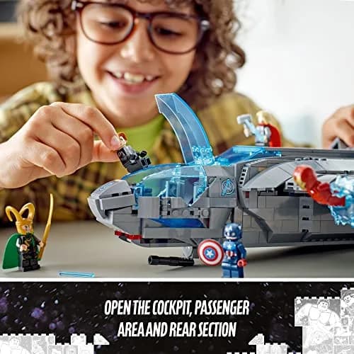 LEGO Marvel The Avengers Quinjet 76248 | Spaceship Building Toy Set with Minifigures for Kids 9+ thumbnail 5