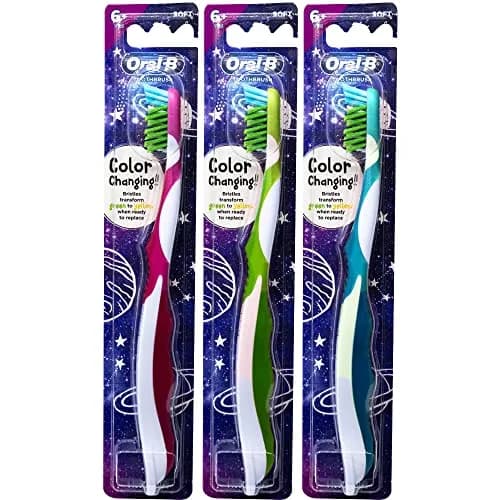 Oral-B Pro-Health Junior CrossAction Galaxy Toothbrush, Ages 6+, Soft - Pack of 3 | Dentist Recommended Manual Toothbrush thumbnail 1