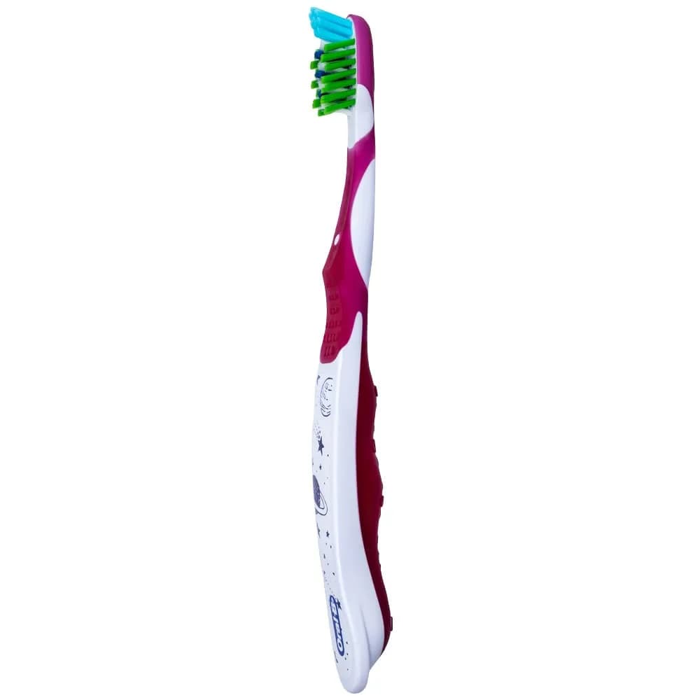 Oral-B Pro-Health Junior CrossAction Galaxy Toothbrush, Ages 6+, Soft - Pack of 3 | Dentist Recommended Manual Toothbrush thumbnail 4