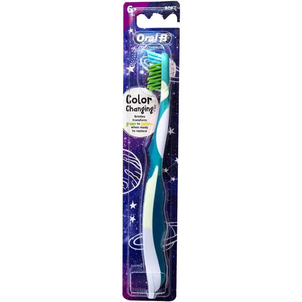 Oral-B Pro-Health Junior CrossAction Galaxy Toothbrush, Ages 6+, Soft - Pack of 3 | Dentist Recommended Manual Toothbrush thumbnail 2