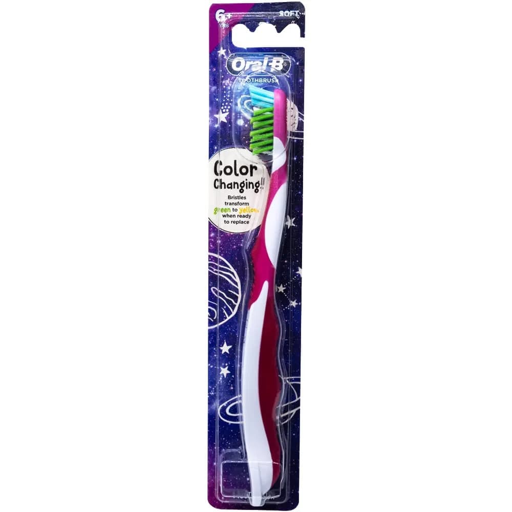 Oral-B Pro-Health Junior CrossAction Galaxy Toothbrush, Ages 6+, Soft - Pack of 3 | Dentist Recommended Manual Toothbrush thumbnail 3