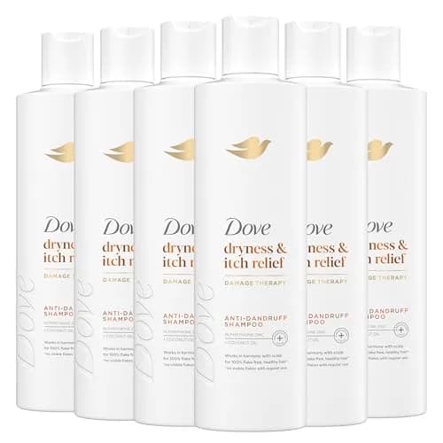 Dove Dryness & Itch Relief Shampoo 72 Fl Oz (2.13 L) Pack of 6 | Pyrithione Zinc & Coconut Oil for Flaky Scalp — 12 Fl Oz