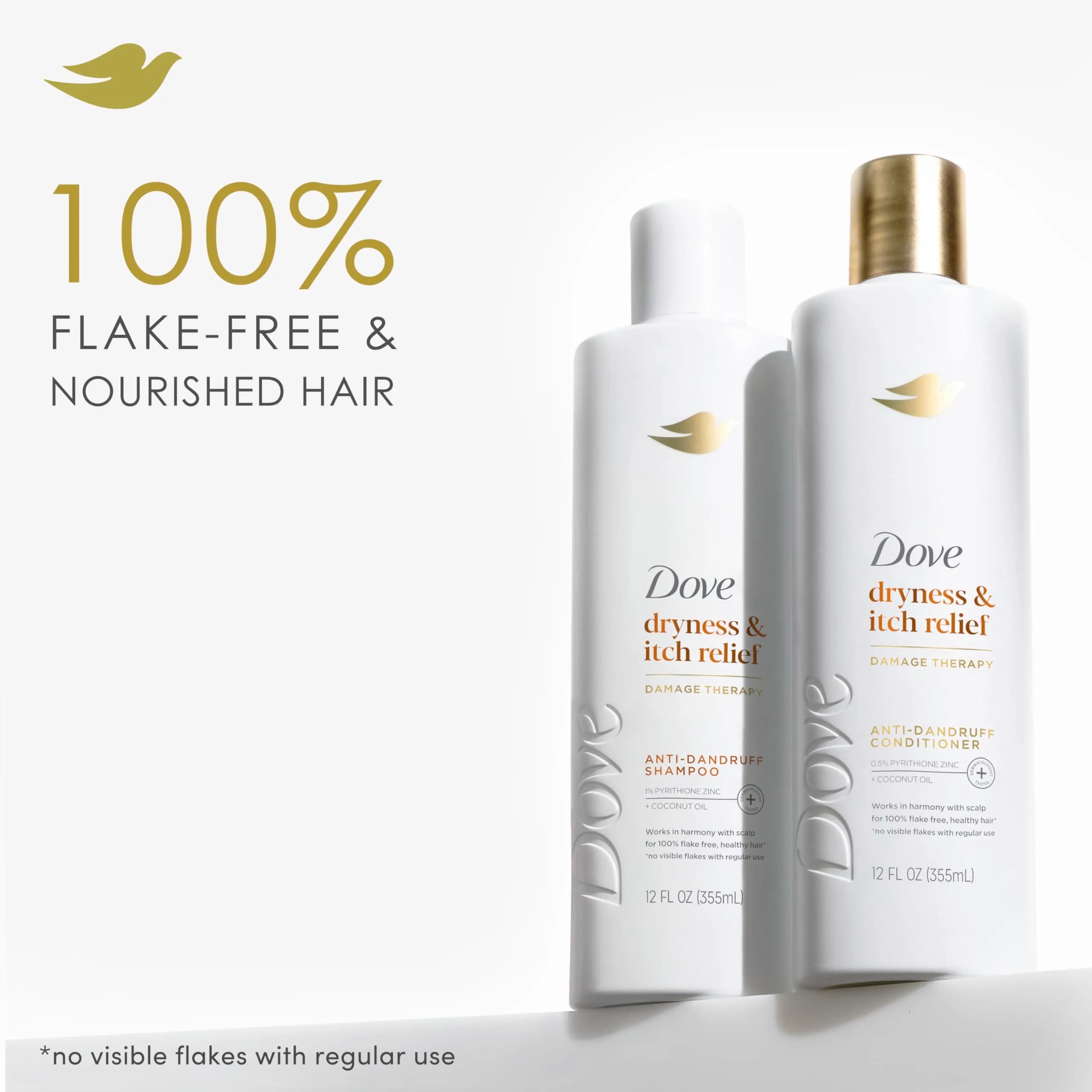 Dove Dryness & Itch Relief Shampoo 72 Fl Oz (2.13 L) Pack of 6 | Pyrithione Zinc & Coconut Oil for Flaky Scalp - view 3