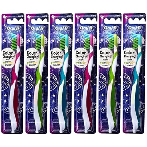 Oral-B Pro-Health Junior CrossAction Galaxy Toothbrush, Ages 6+, Soft - Pack of 6 | Cleans Gaps & Changing Teeth thumbnail 1