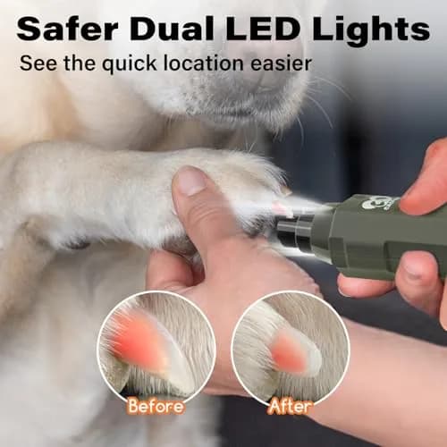 Casfuy Dog Nail Grinder 6-Speed Army Green | Super Quiet Rechargeable Pet Nail Trimmer thumbnail 3
