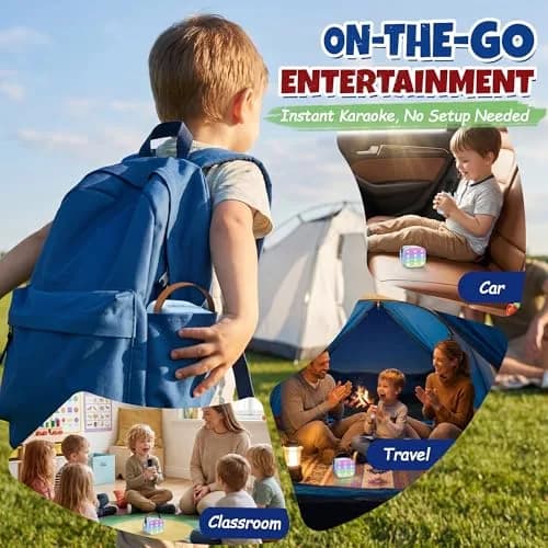 YLL Portable Karaoke Machine for Kids with 2 Wireless Microphones | Bluetooth Speaker for Ages 4-12+ thumbnail 7