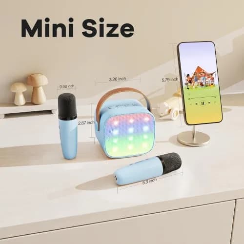 YLL Portable Karaoke Machine for Kids with 2 Wireless Microphones | Bluetooth Speaker for Ages 4-12+ thumbnail 9