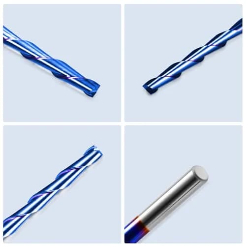 HQMaster 1/8" Shank CNC Router Bits 2 Flute Upcut End Mill 10pcs | 3.175mm Carbide for Wood PVC Acrylic thumbnail 5