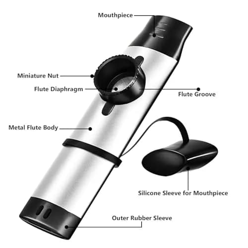TianChunyue Silver Brass & Woodwind Instrument | Adjustable Tone Kazoo for Musicians thumbnail 5