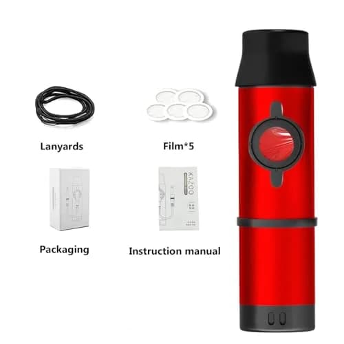 TianChunyue Metal Kazoo 5 Diaphragms | Adjustable Tone for Most Instruments (Red) thumbnail 6